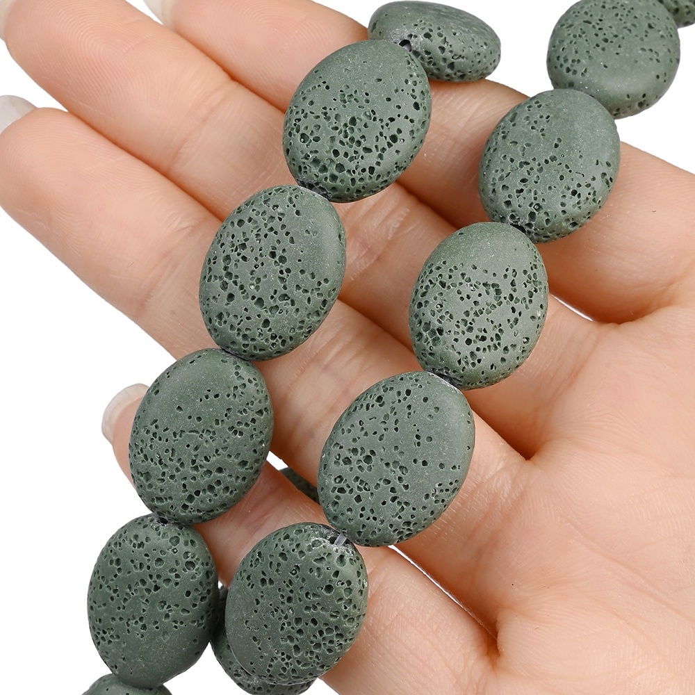 Natural Stone Beads Ellipse Loose Spacer Beads